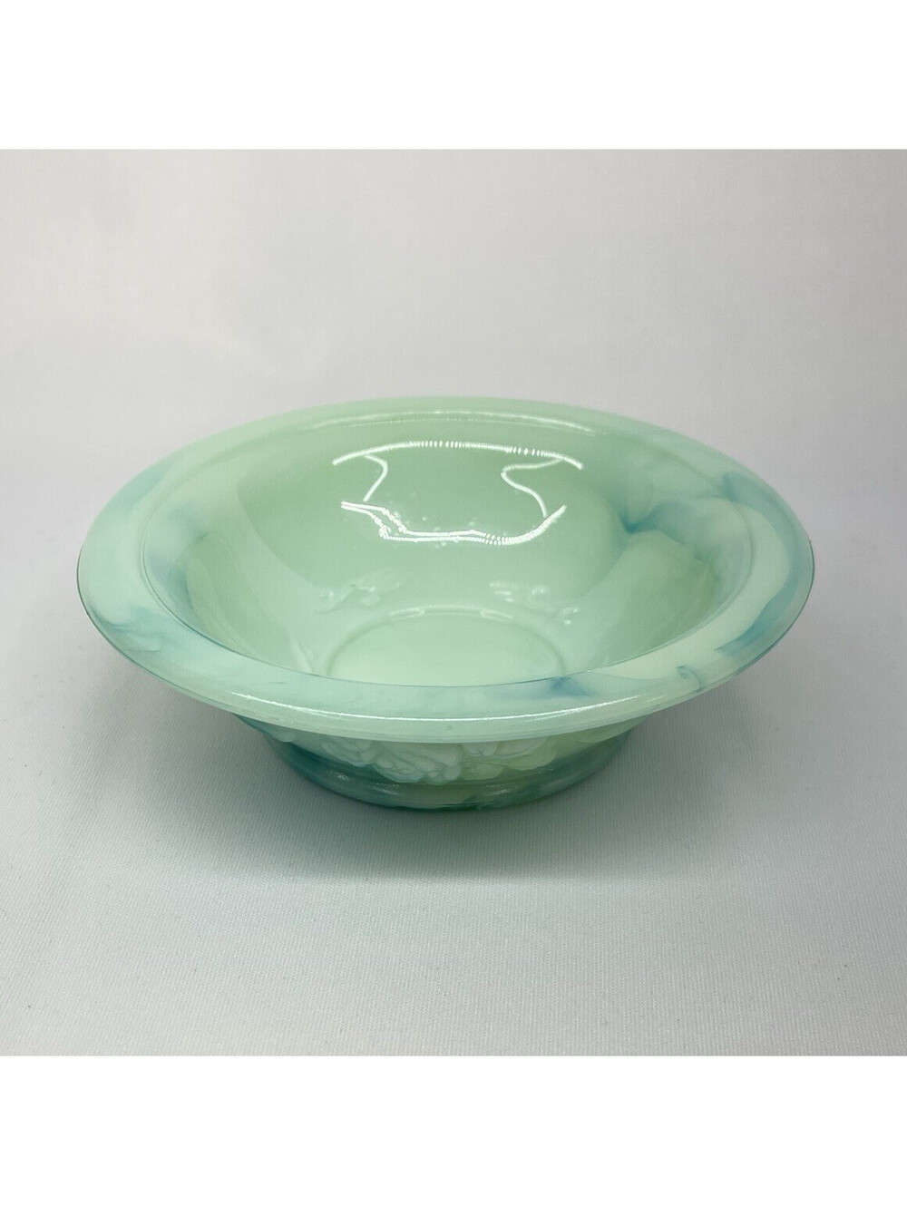 Vintage 1986 AVON 5” Dish Soap Trinket Turquoise Blue Marbled